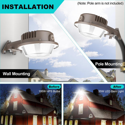 50W LED Barn Light with Photocell, 5000K, 7000 Lumens, 100-‎277 VAC