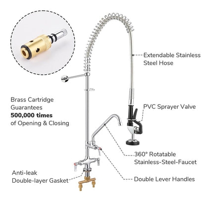 Aquaterior Kitchen Pull Out Faucet+Add-on Faucet Commercial