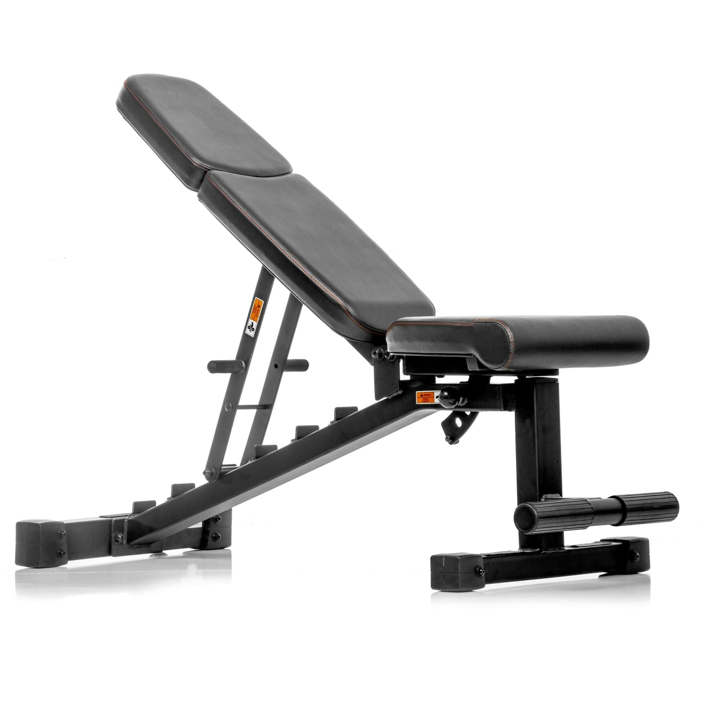 Adjustable Ox Series weight bench in flat, incline, and decline positions, featuring a sturdy frame and foam padding for comfort.
