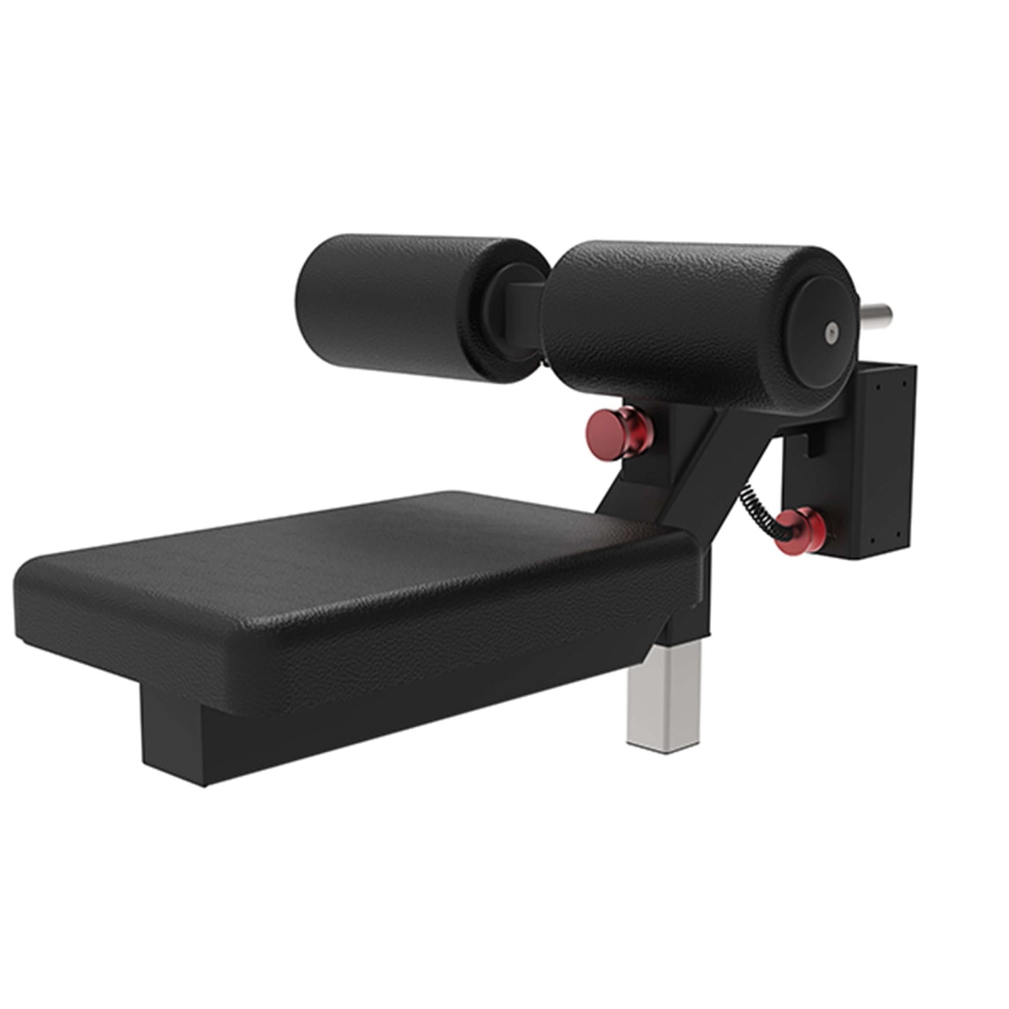 Lat pulldown seat attachment featuring durable foam padding, adjustable roller pads, and a robust commercial-grade design.