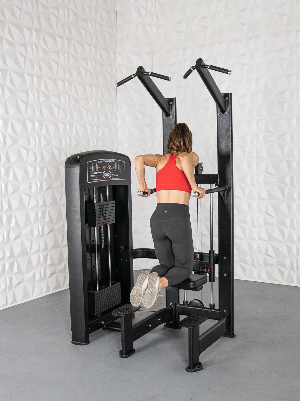 Elite Selectorized Assisted Chin/Dip - Muscle D Fitness - Commercial Grade - Adjustable - Pin Selectorized - Back & Shoulder Combo Machine