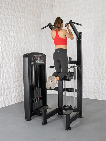 Elite Selectorized Assisted Chin/Dip - Muscle D Fitness - Commercial Grade - Adjustable - Pin Selectorized - Back & Shoulder Combo Machine