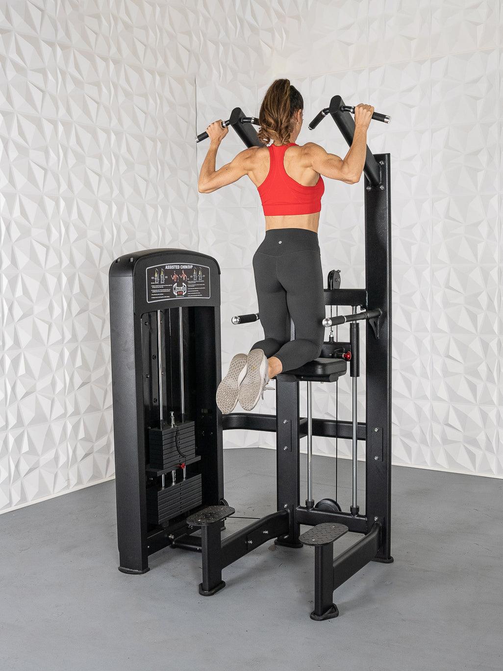 Elite Selectorized Assisted Chin/Dip - Muscle D Fitness - Commercial Grade - Adjustable - Pin Selectorized - Back & Shoulder Combo Machine