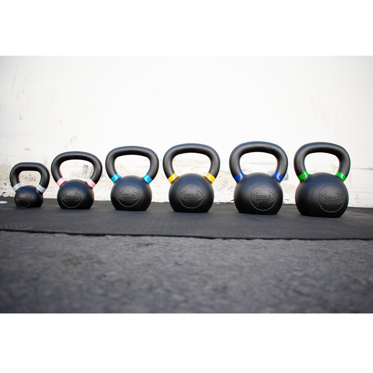 Muscle D Cast Kettlebells - Muscle D Fitness - Quality Handle Design - Heavy Duty Coating