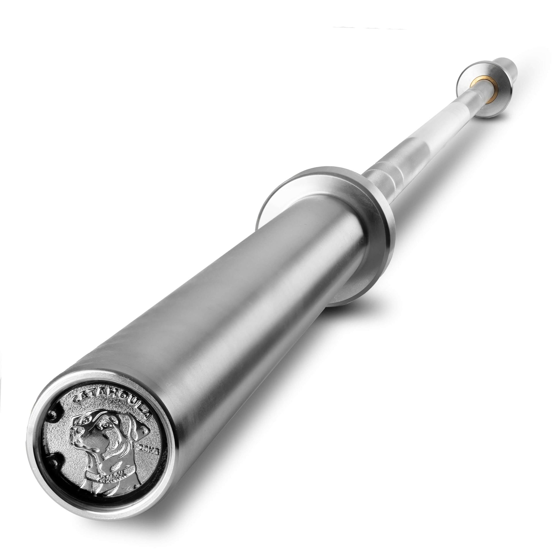 Catahoula IWF Men’s Training Bar with US Cerakote finish, designed for powerlifting and Olympic training, showcasing quality craftsmanship.