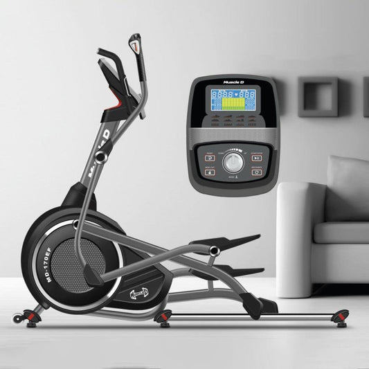 Light Commercial Elliptical Trainer - Muscle D Fitness - LED Display - Upper and Lower Body Movement - Heart Rate Monitor