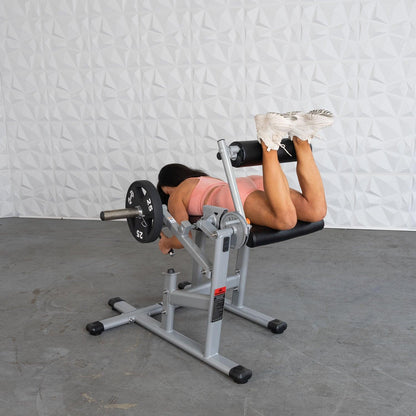 Excel Base Leg Extension / Leg Curl Combo - Muscle D Fitness - Plate Loaded - Silver, Black