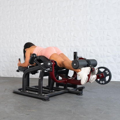 Pro Strength Prone Leg Curl - Muscle D Fitness - Adjustable Plate Loaded Hamstring Machine