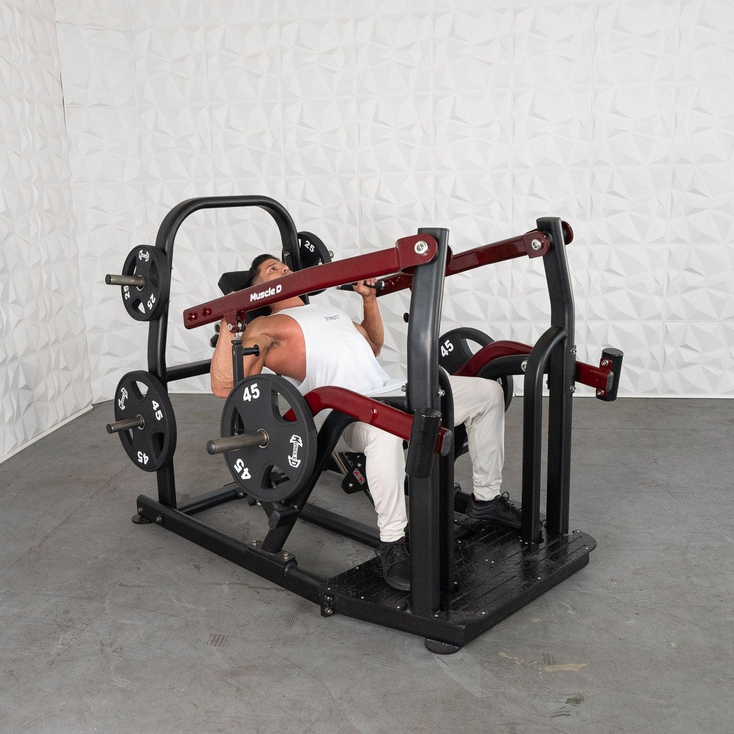 Pro Strength Incline Chest / Shoulder Press - Muscle D Fitness - Adjustable - Plate Loaded - Pec Delt Training
