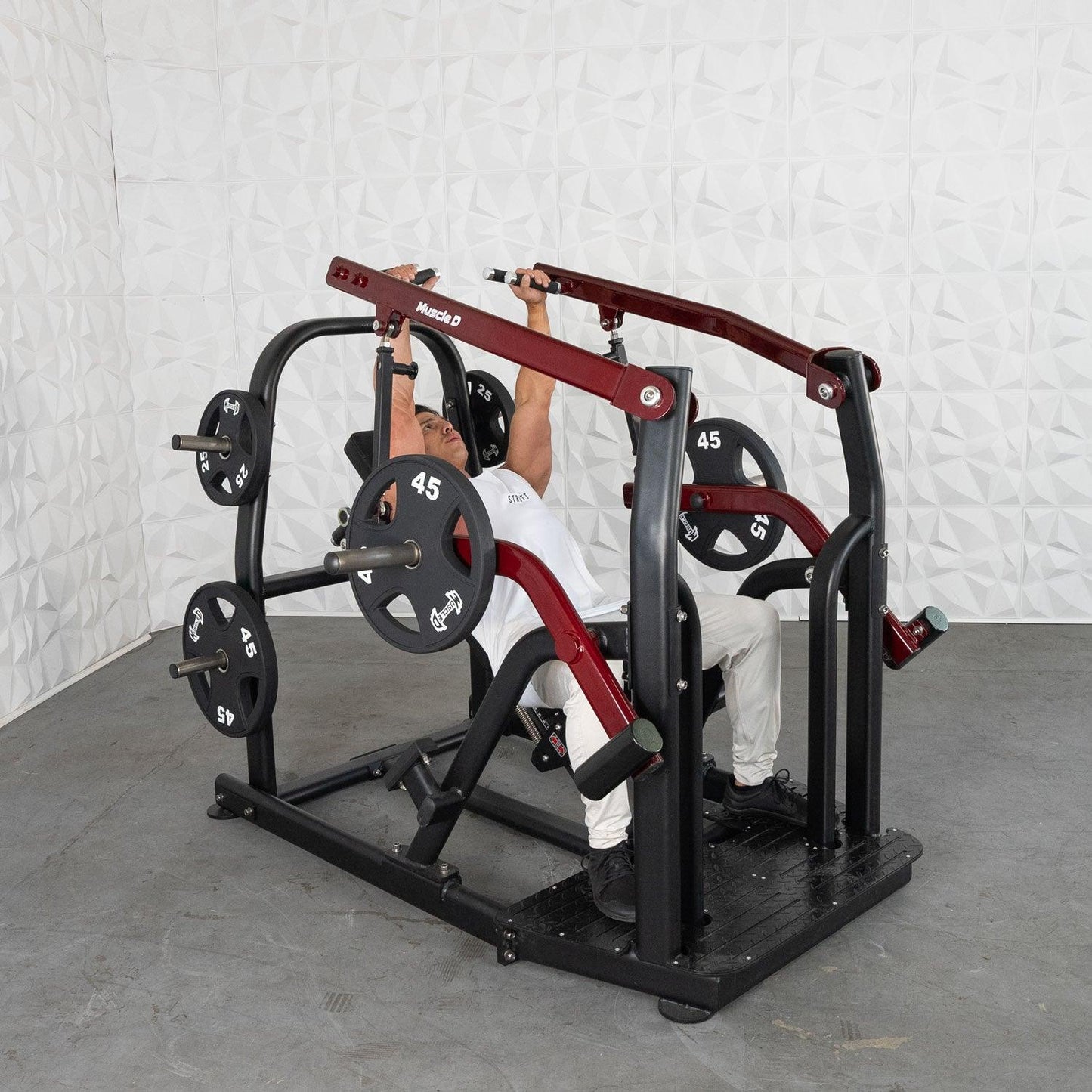 Pro Strength Incline Chest / Shoulder Press - Muscle D Fitness - Adjustable - Plate Loaded - Pec Delt Training