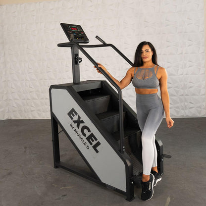 Light Commercial Stair Climber - Muscle D Fitness - Stepmill - LED Display - Heart Rate Monitor - Heavy Duty Chain Drive