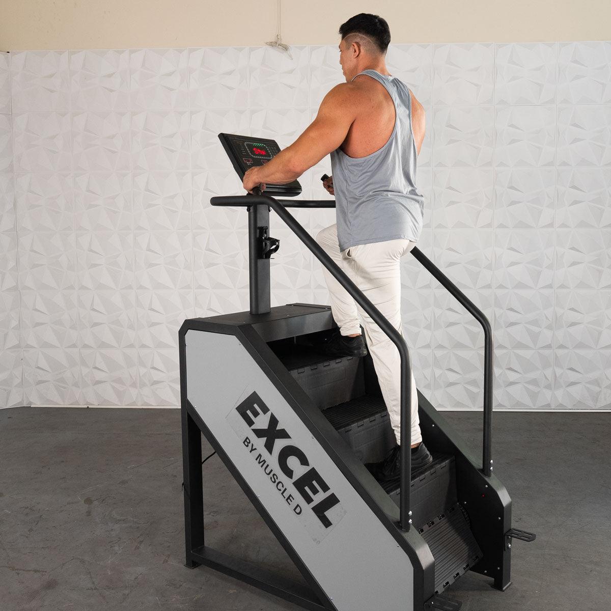 Light Commercial Stair Climber - Muscle D Fitness - Stepmill - LED Display - Heart Rate Monitor - Heavy Duty Chain Drive