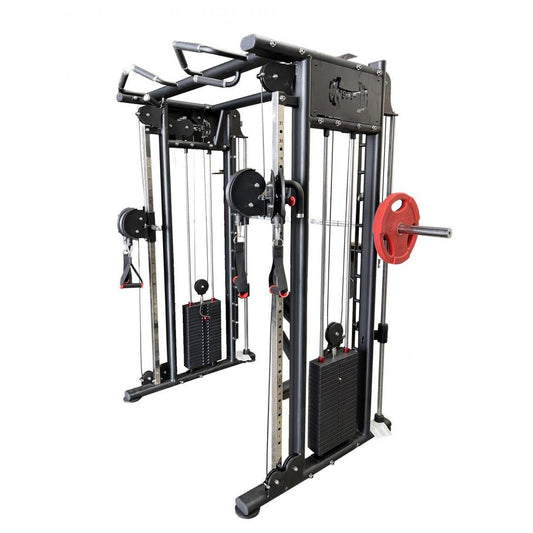 Megatron Dual Adjustable Pulley / Smith Combo - Muscle D Fitness - Selectorized Weight Adjustment - Functional Pull-Up Bar - Dual Station