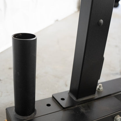 Deluxe Half Rack - Muscle D Fitness - Heavy Duty - Adjustable Safety Bars - Pull Up - Vertical Olympic Bar Storage