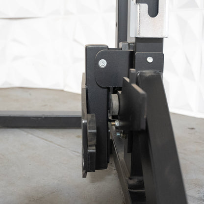 Deluxe Half Rack - Muscle D Fitness - Heavy Duty - Adjustable Safety Bars - Pull Up - Vertical Olympic Bar Storage