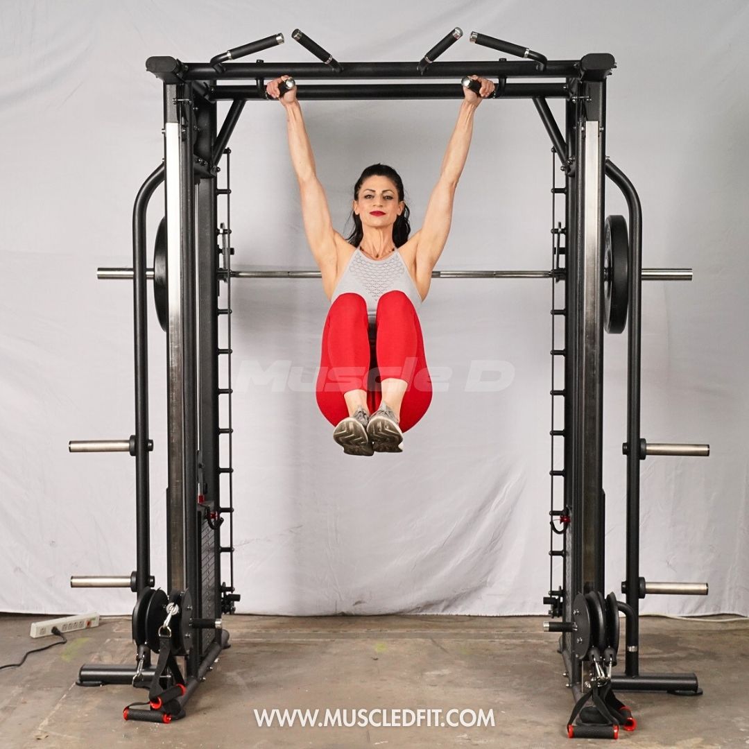 Megatron Dual Adjustable Pulley / Smith Combo - Muscle D Fitness - Selectorized Weight Adjustment - Functional Pull-Up Bar - Dual Station