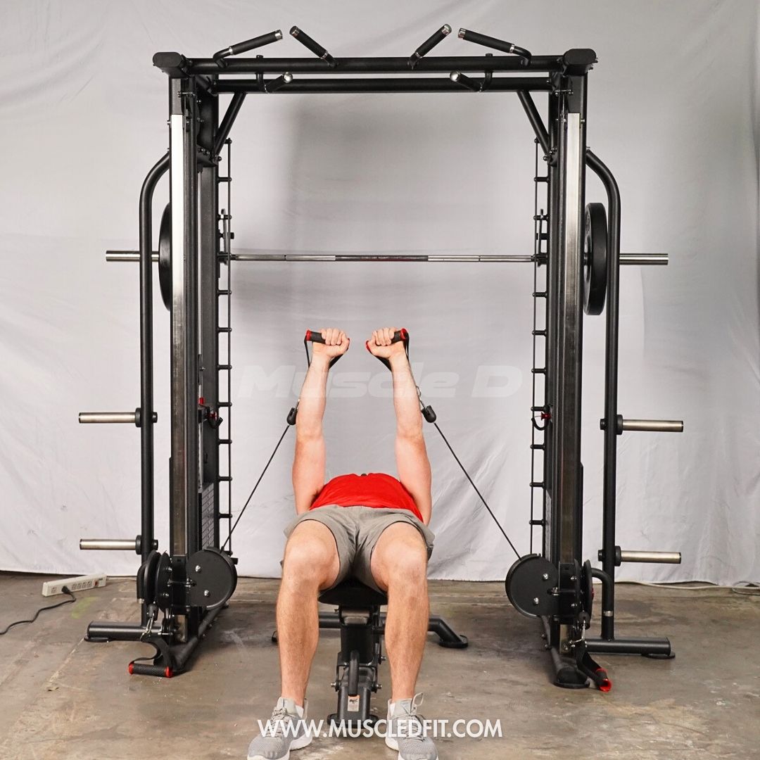 Megatron Dual Adjustable Pulley / Smith Combo - Muscle D Fitness - Selectorized Weight Adjustment - Functional Pull-Up Bar - Dual Station