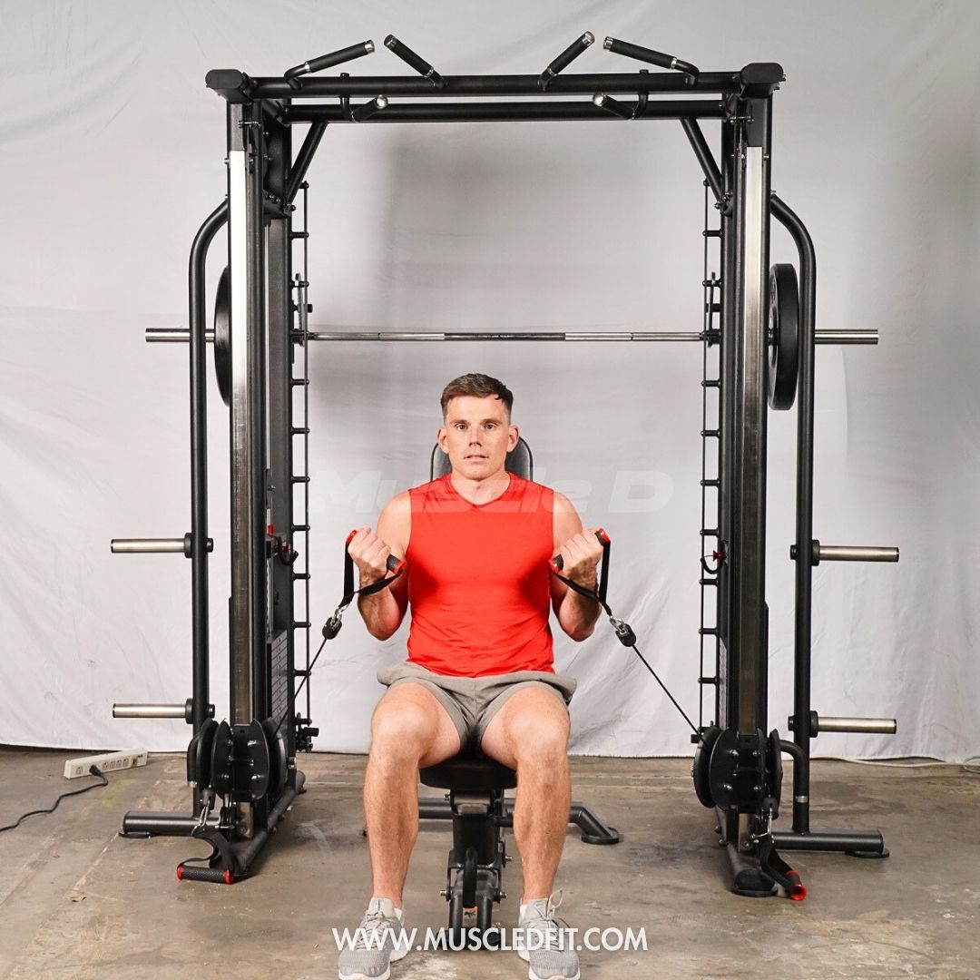 Megatron Dual Adjustable Pulley / Smith Combo - Muscle D Fitness - Selectorized Weight Adjustment - Functional Pull-Up Bar - Dual Station