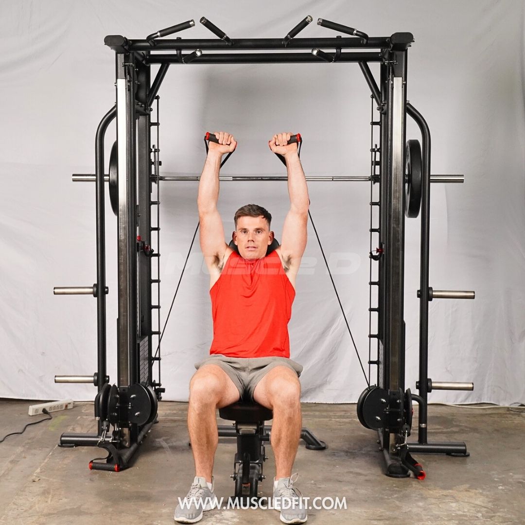 Megatron Dual Adjustable Pulley / Smith Combo - Muscle D Fitness - Selectorized Weight Adjustment - Functional Pull-Up Bar - Dual Station
