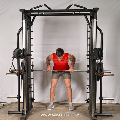 Megatron Dual Adjustable Pulley / Smith Combo - Muscle D Fitness - Selectorized Weight Adjustment - Functional Pull-Up Bar - Dual Station