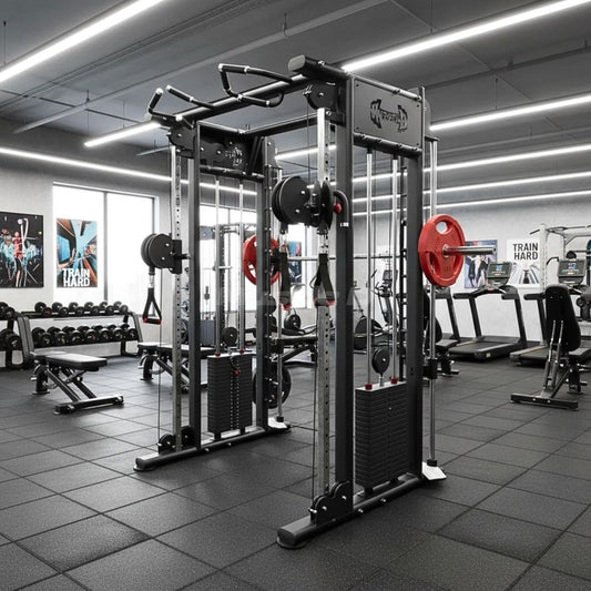 Megatron Dual Adjustable Pulley / Smith Combo - Muscle D Fitness - Selectorized Weight Adjustment - Functional Pull-Up Bar - Dual Station