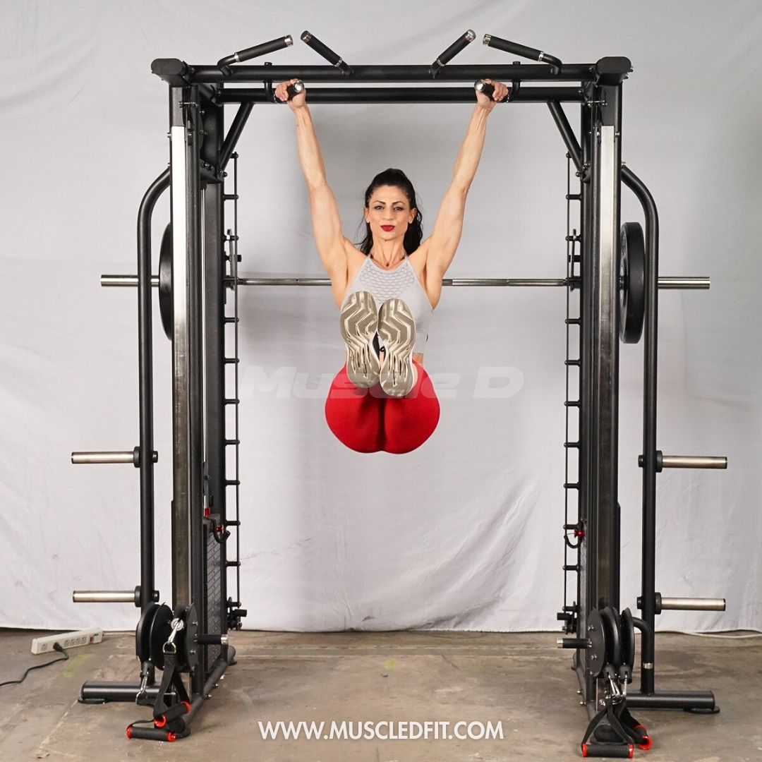Megatron Dual Adjustable Pulley / Smith Combo - Muscle D Fitness - Selectorized Weight Adjustment - Functional Pull-Up Bar - Dual Station