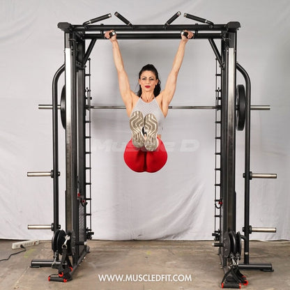 Megatron Dual Adjustable Pulley / Smith Combo - Muscle D Fitness - Selectorized Weight Adjustment - Functional Pull-Up Bar - Dual Station
