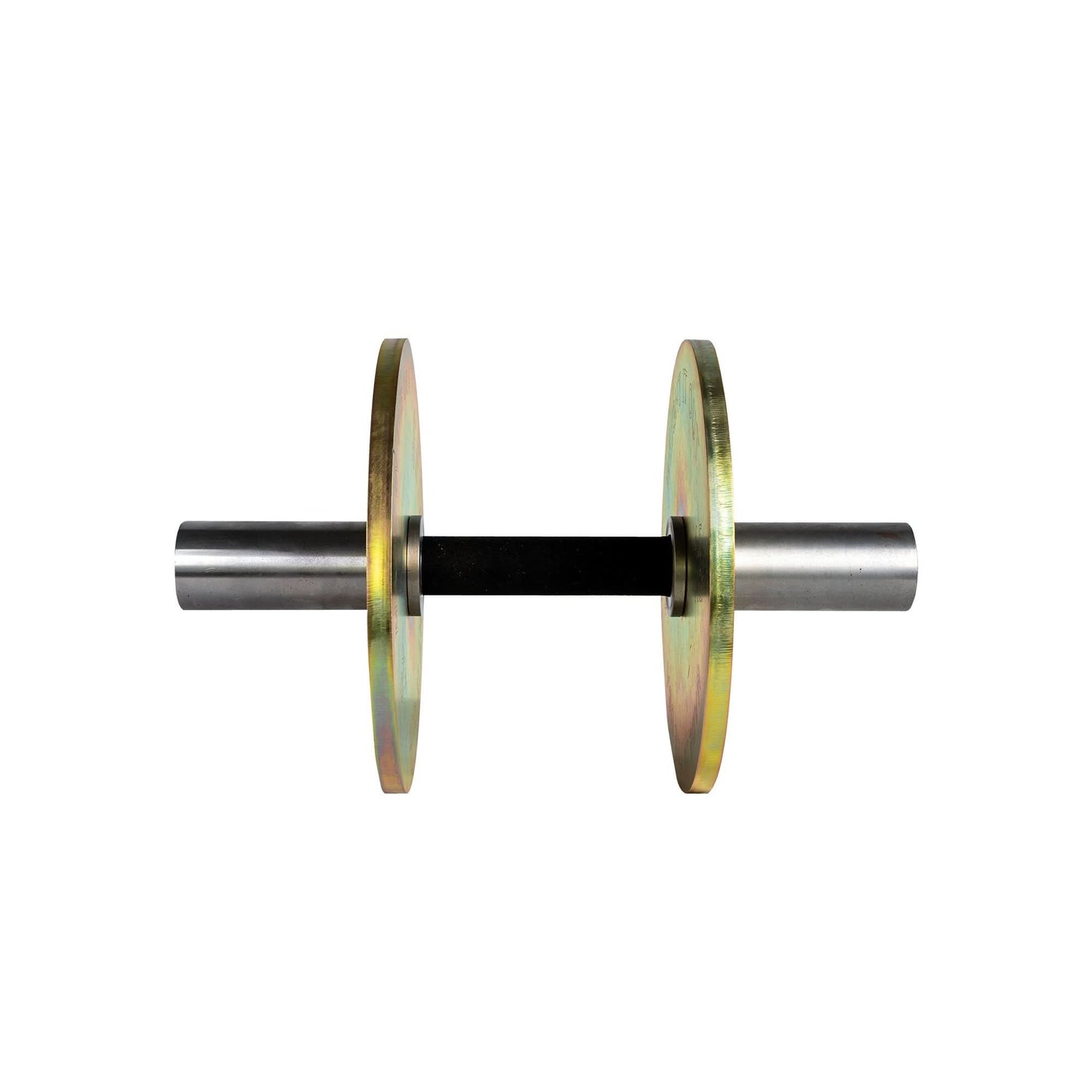Solid Steel Loadable Dumbbell Sets - front view (gold)