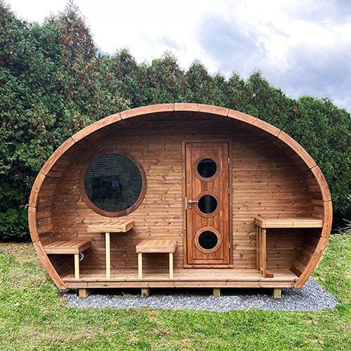 SaunaLife Model G11 Garden-Series Outdoor Home Sauna Kit – 2-Room Sauna