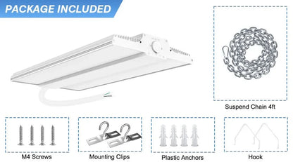 LED Linear High Bay Light, 2.2ft, 400W/320W/240W, CCT 4500K/5000K/5700K, 60,000 Lumens, 100-277 VAC