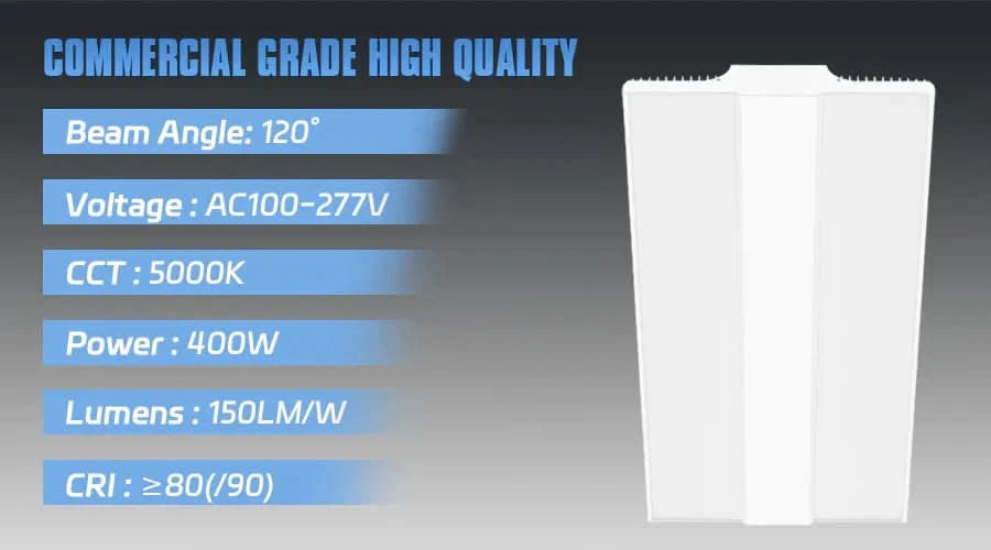 LED Linear High Bay Light, 2.2ft, 400W/320W/240W, CCT 4500K/5000K/5700K, 60,000 Lumens, 100-277 VAC