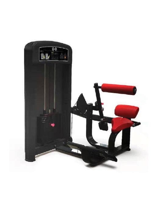 Elite Selectorized Low Back Extension - Muscle D Fitness - Commercial Adjustable Seated Pin Selectorized Low Back Extension