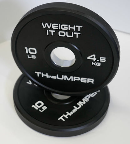 'Thumper' Thin Bumper Weight Plate Pairs. (Thinnest Bumper Plates Ever!)