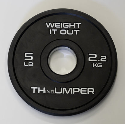 'Thumper' Thin Bumper Weight Plate Pairs. (Thinnest Bumper Plates Ever!)