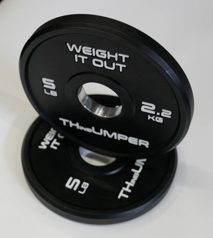 'Thumper' Thin Bumper Weight Plate Pairs. (Thinnest Bumper Plates Ever!)