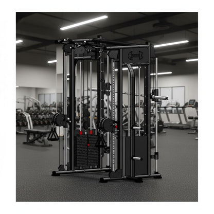 Megatron Dual Adjustable Pulley / Smith Combo - Muscle D Fitness - Selectorized Weight Adjustment - Functional Pull-Up Bar - Dual Station