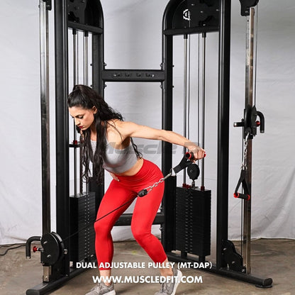 Megatron Dual Adjustable Pulley (88" & 95" height) - Muscle D Fitness - Functional Pull-Up Bar - Adjustable Height