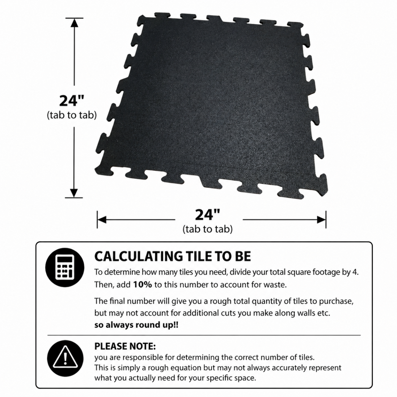 NEW Hammer Clad 1/2" Premium Rubber Floor Tiles and Interlocking Gym Tile Flooring