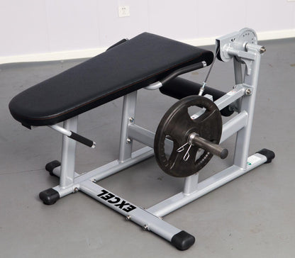 Excel Base Leg Extension / Leg Curl Combo - Muscle D Fitness - Plate Loaded - Silver, Black
