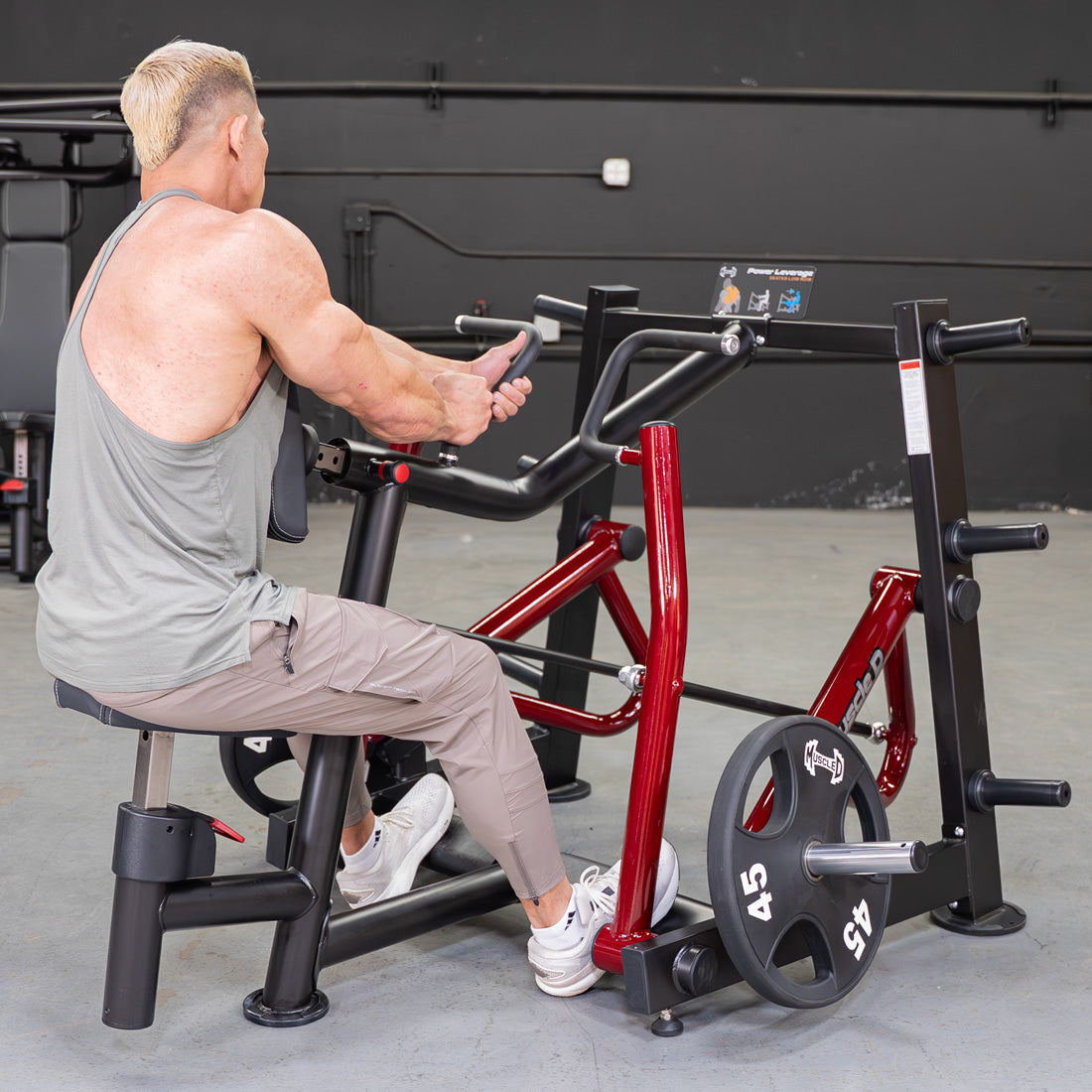 Power Leverage V2 Iso-Lateral Seated Row | Muscle D Fitness