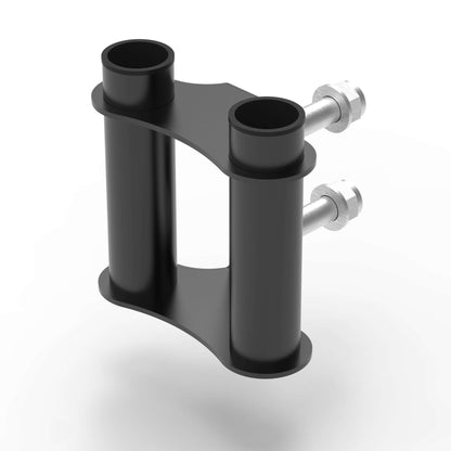 Viper Attachment Package 1 component, a black landmine with two cylindrical holders for secure Olympic barbell workouts.