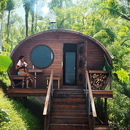 SaunaLife Model G11 Garden-Series Outdoor Home Sauna Kit – 2-Room Sauna