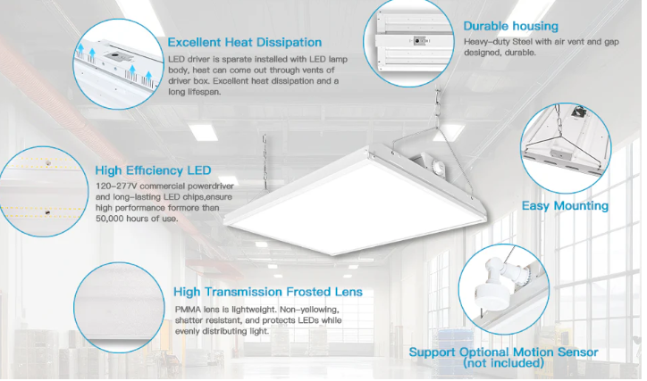 LED Linear High Bay Light, 2ft, 210W, CCT 5000K, 28,350 Lumens, 120-277 VAC