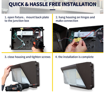 LED Wallpack Light, 120W,  3000K/4000K/5000K, 16800 Lumens, 120-277 VAC