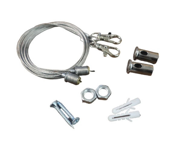 5ft Suspension Cable Kit for Panel, Troffer, Linear, and Shop Lights (Set of 4)
