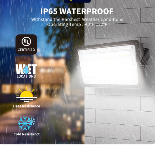 LED Flood Light with Adjustable Wattage (30/40/50W) and CCT Selector, 3900/5200/6500 Lumens