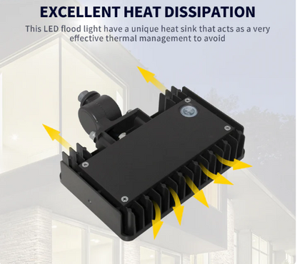 LED Flood Light with Adjustable Wattage (30/40/50W) and CCT Selector, 3900/5200/6500 Lumens