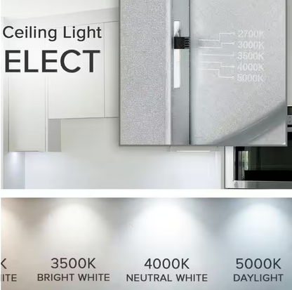 6 Inch Ceiling Light, Surface Mount, 15W, 3000K, 1,050LM, 120 VAC