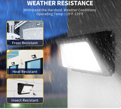 LED Wallpack Light, 60W, 3000K/4000K/5000K, 8400 Lumens, 120-277 VAC