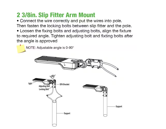 LED Shoebox Light Bracket - Brown 3-in-1 Adjustable Mount | Direct, Trunnion & Slip Fitter Arm